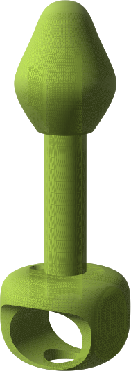 Render of the 3D model: a tapered tip, a straight shaft and a base with a ring-shaped handle.